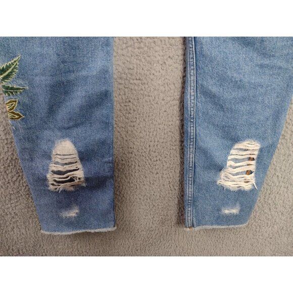 Sandro Basil Floral & Snake Embroidered Crop Denim Jeans Pants Women Sz 38 US 30 - Picture 5 of 15